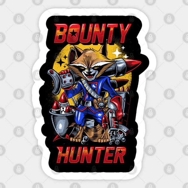 Rocket Bounty Hunter Sticker by Dark Planet Tees